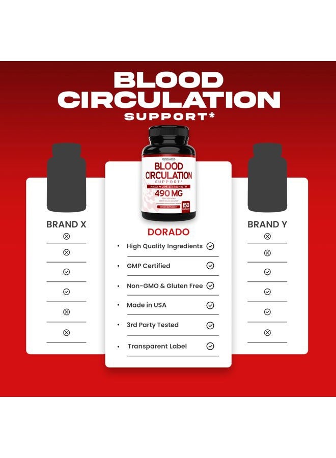 Blood Circulation Support* Maximum Strength, 490 mg, 150 Capsules