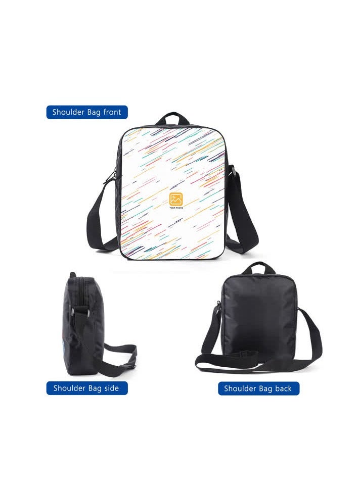 Generic - Printed backpack polyester schoolbag large-capacity cross-body bag student-W02-: Square World Minecraft (general standard three-piece set) - Image 1