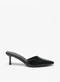 Womens Textured Mules With Stiletto Heels By Shoexpress