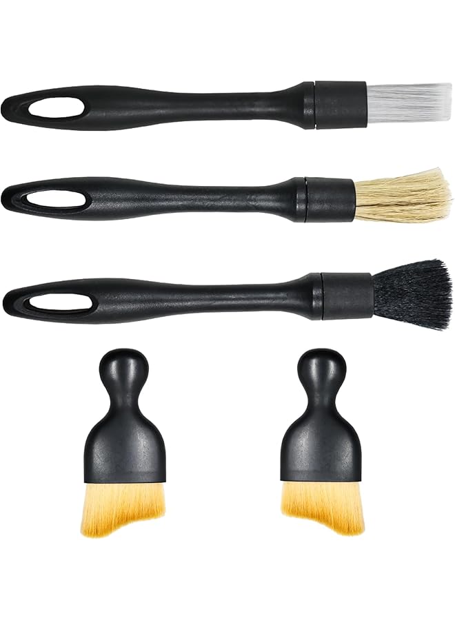 SAGREENY Car Detailing Brush Set, Car Interior Detailing Brushes Auto Ultra-Soft Detail Cleaning Brush Dust Removal Brushes Tool For Cleaning Wheels, Engine, Car Interior, Ventilation Slots (5 Pcs) - Image 1