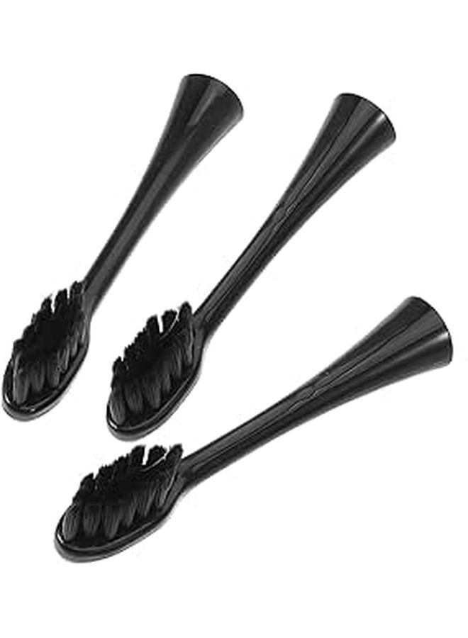 3 Replacement Heads For Electric Toothbrush Black Soft Bristles Gentle Cleaning Oral Care Accessories - Image 1