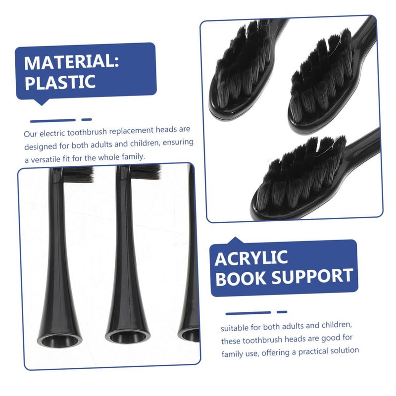 3 Replacement Heads For Electric Toothbrush Black Soft Bristles Gentle Cleaning Oral Care Accessories - Image 4