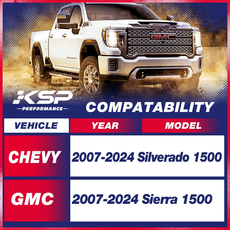 KSP PERFORMANCE KSP 3" Front Leveling Kits for Silverado 1500 2WD/4WD 2007-2026, Sierra 2WD/4WD 2007-2026, 3 Inch Suspension Strut Spacers Lift Kits for Pickup with 6 Lug - Image 2
