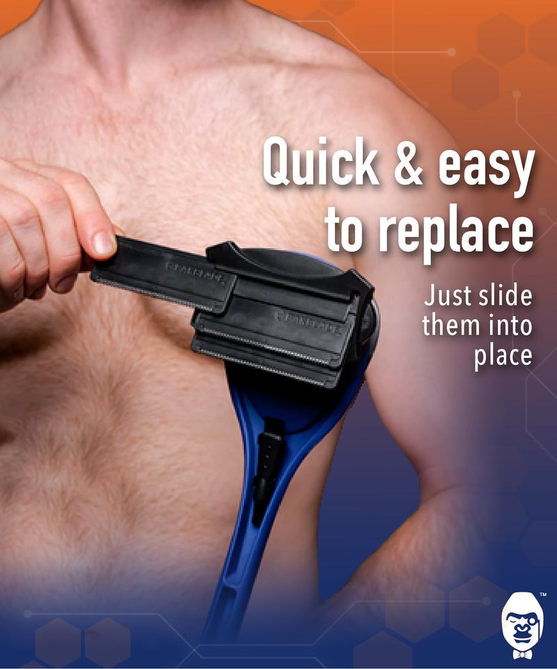 Bakblade 2.0 Back Hair Body Shaver Refill Cartridges 2.0, 2.0 Elite Shavers - Dryglide Technology (12 Razors Included) - Image 4