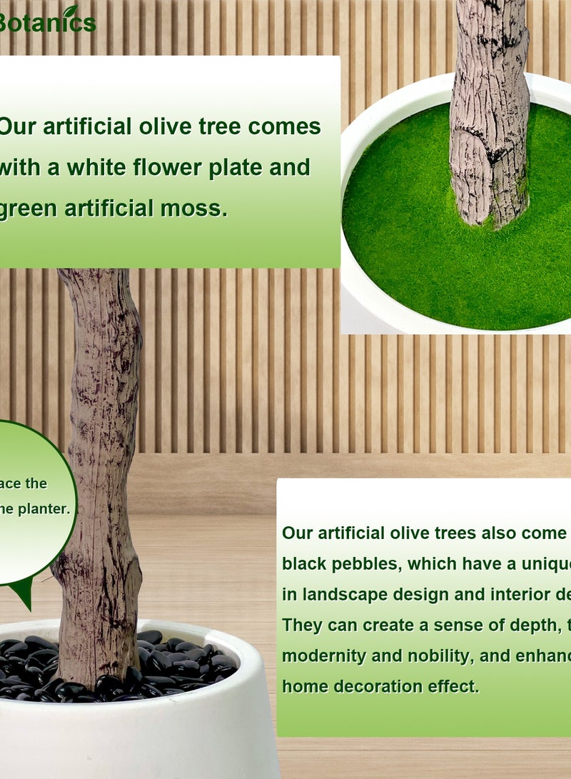 MirageBotanics Artificial Olive Trees Indoor,Faux Olive Tree with White Planter Pot,Artificial Plants Lifelike Fruits for Home Office MeetingRoom Living Room Indoor Outdoor Decor - Image 3