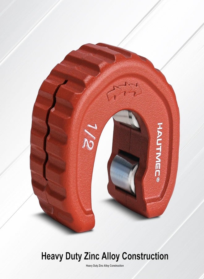 HAUTMEC قاطع أنابيب نحاسية أوتوماتيكي من HAUTMEC Pro مقاس 1/2 بوصة - أقصى سعة اسمية للأنابيب مقاس 1/2 بوصة (القطر الخارجي 5/8 بوصة)، لأنابيب النحاس والألومنيوم والنحاس الأصفر والأنابيب ذات الجدران الرقيقة، HT0215-PL - Image 2