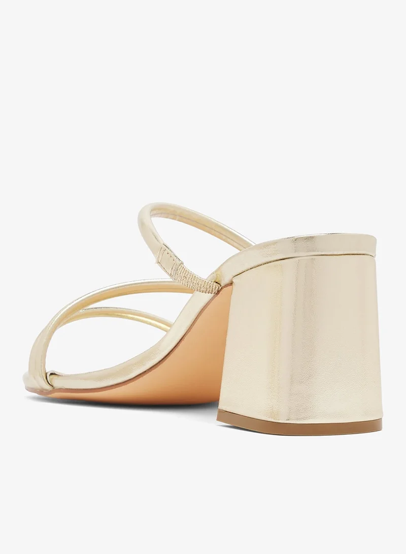 London Rebel GOLD PU Charlotte Multi Strap High-Heel Sandals for Women | Best Price UAE