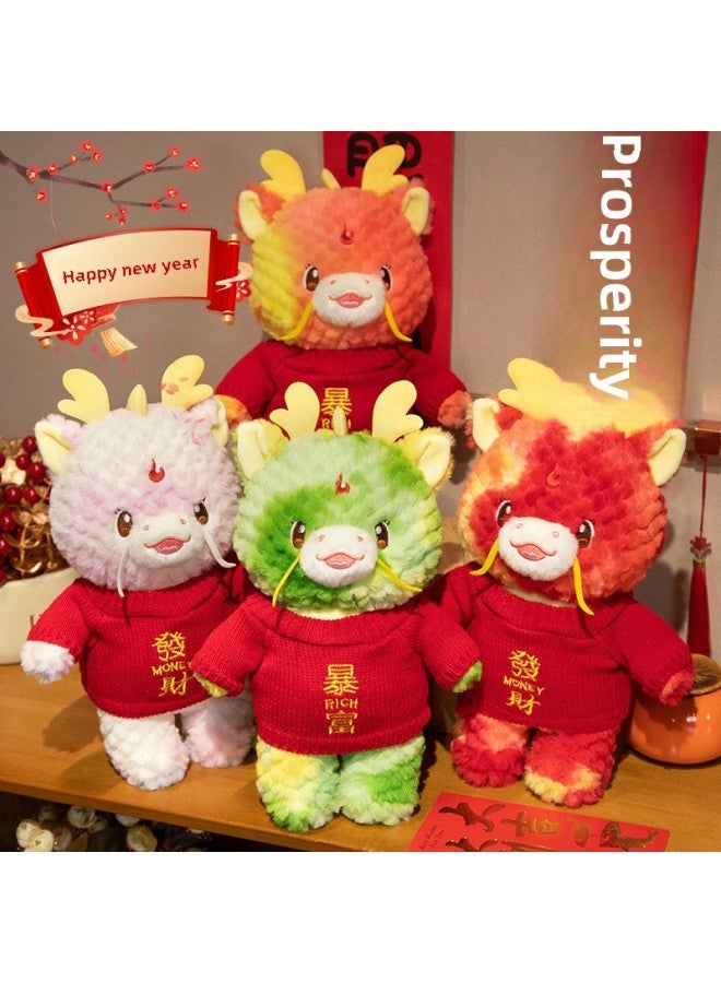 Grab Machine Doll 2014 Dragon Year Mascot Plush Toy Doll Year Goods Company Annual Meeting Gift Wholesale-Specifications:Orange + Rainbow Sweater + Satchel-Color:30cm  - Image 3