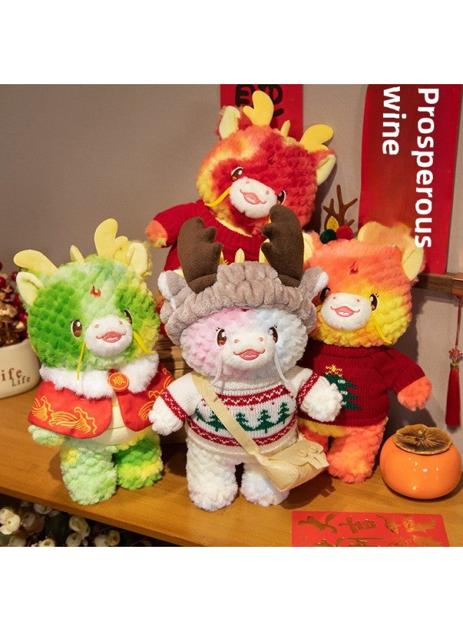 Grab Machine Doll 2014 Dragon Year Mascot Plush Toy Doll Year Goods Company Annual Meeting Gift Wholesale-Specifications:Orange + Rainbow Sweater + Satchel-Color:30cm  - Image 4