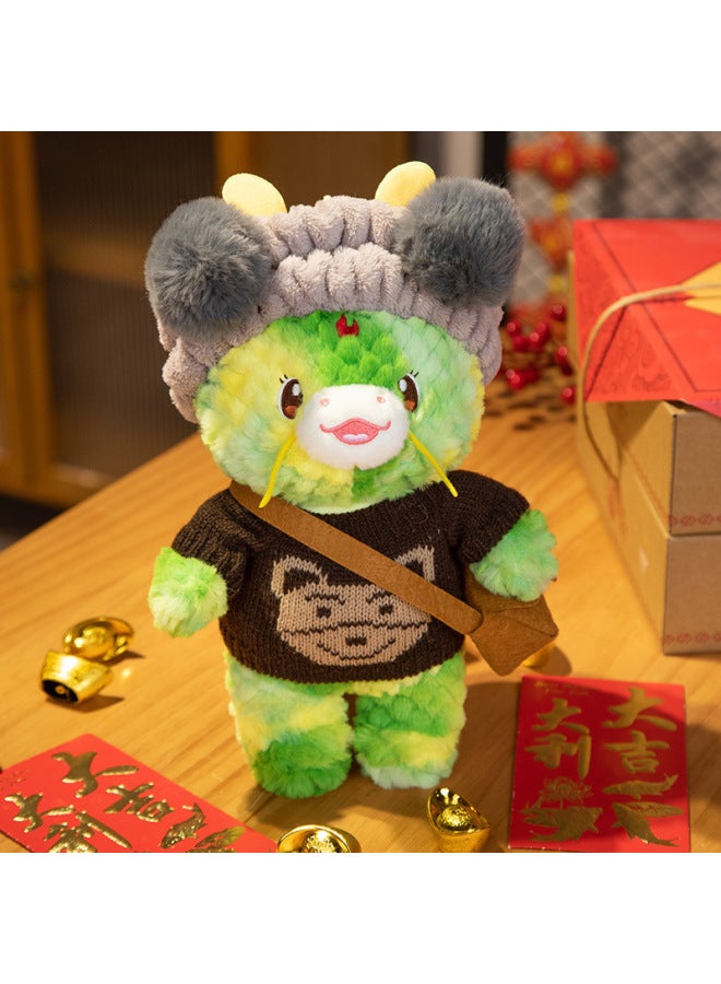 Grab Machine Doll 2014 Dragon Year Mascot Plush Toy Doll Year Goods Company Annual Meeting Gift Wholesale-Specifications:Orange + Rainbow Sweater + Satchel-Color:30cm  - Image 2