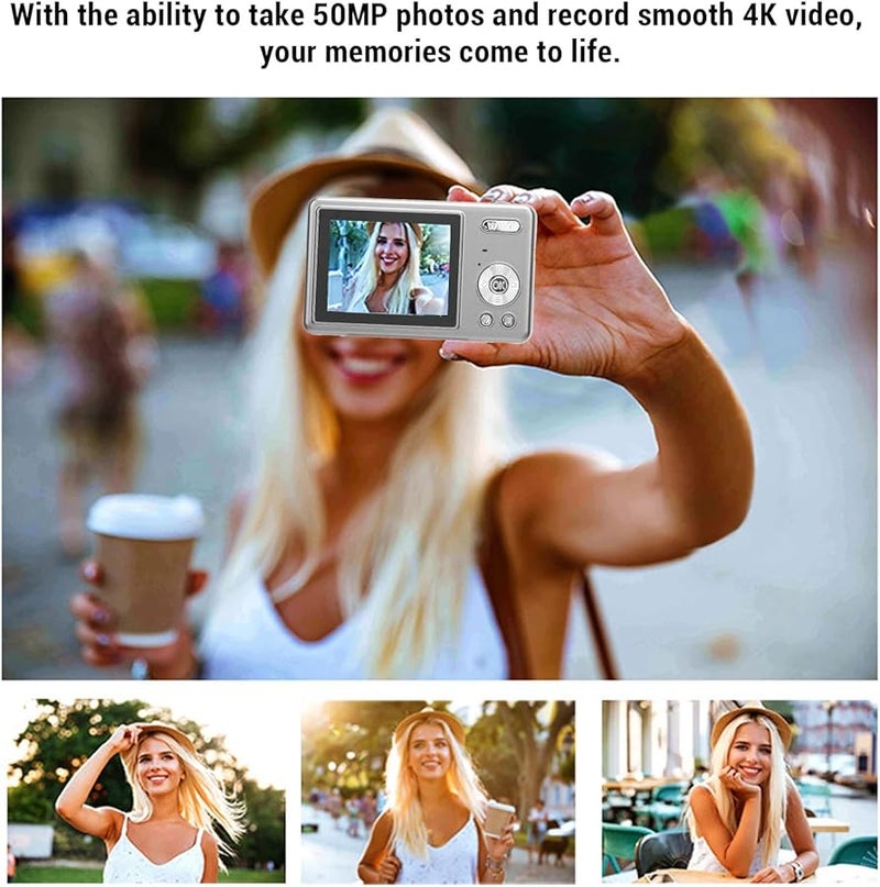 64GB 4K Digital Camera 50MP Anti Shake 16X Zoom Compact Point and Shoot Selfie Camera for Kids Travel - Image 4