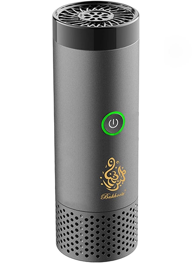 Bukhoon Electric Hair Incense Burner V2 with a hair comb head and a head for car and home use, in gray color. - Image 2