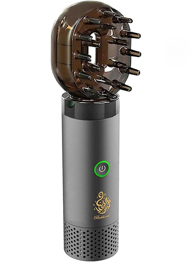 Bukhoon Electric Hair Incense Burner V2 with a hair comb head and a head for car and home use, in gray color. - Image 5