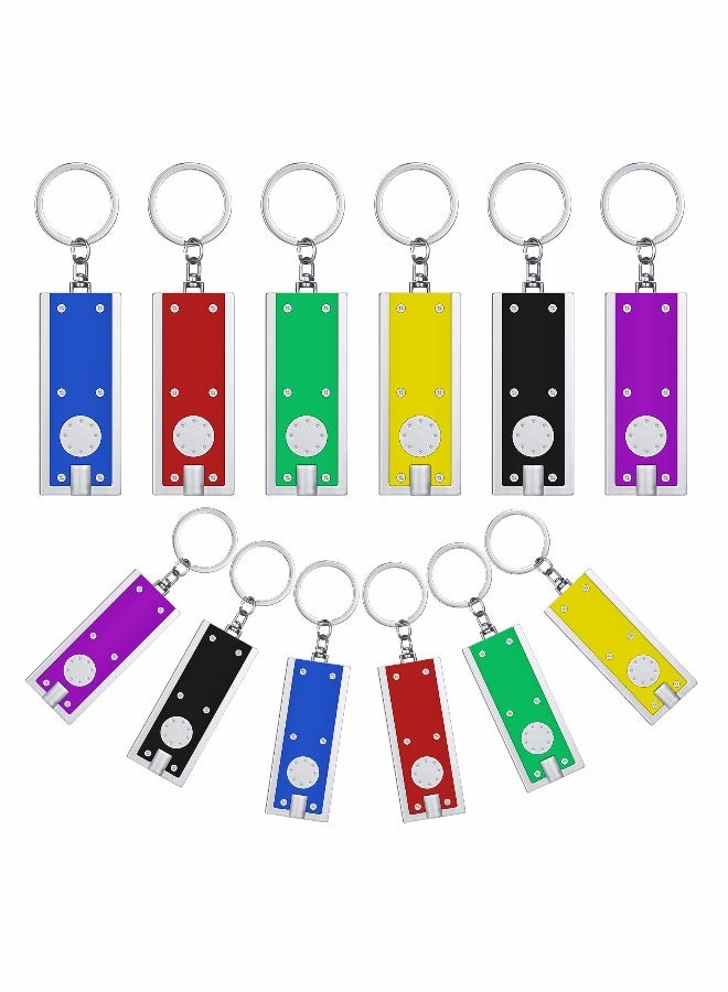Mini LED Keychains Tiny Light Torch Flashlight Key Ring Dog Collar Light in Assorted Colors Portable Key Chain Flash Light for Camping Outdoor Equipment  12 PCS - Image 1