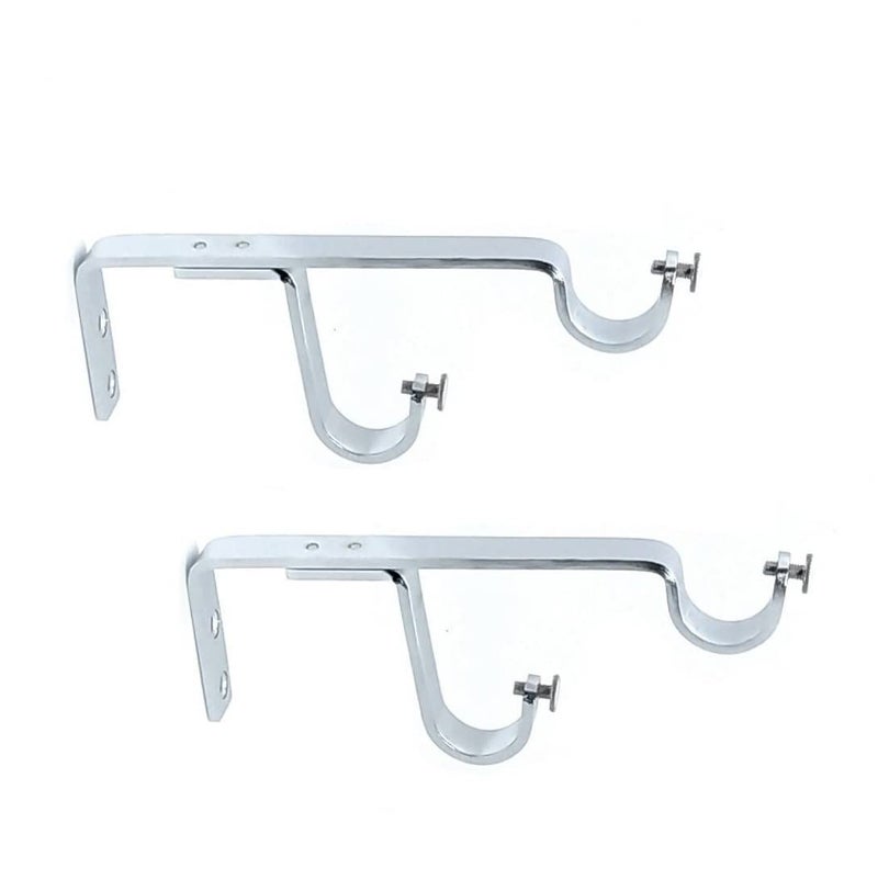 FAPBADRI Heavy Quality Double SupportCurtain HolderClampBracket Material Stainless Steel Length 7 inches Style Patti Support Screws Wallplugs Included Pack of 2 Pieces - Image 1