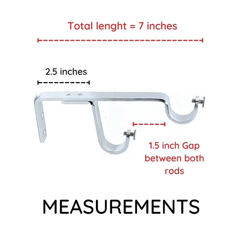 FAPBADRI Heavy Quality Double SupportCurtain HolderClampBracket Material Stainless Steel Length 7 inches Style Patti Support Screws Wallplugs Included Pack of 2 Pieces - Image 2