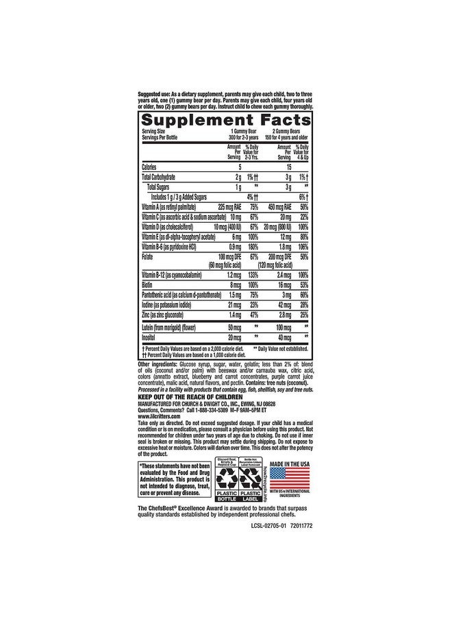 Lil Critters Lil Critters Gummy Vites Multi Vitamin & Mineral Formula 275-Count Bottle - Image 2