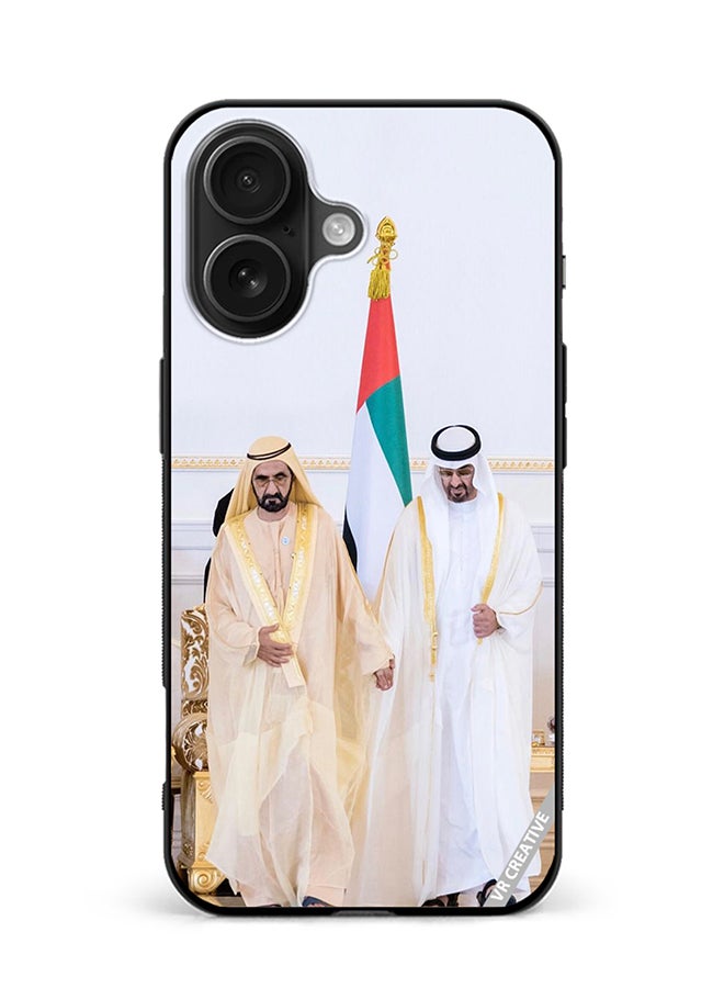 Protective Case Cover For Apple iPhone 16 Plus Sheikh Mohamed Bin Zayed Al Nahyan And Sheikh Mohammed Bin Rashid Al Maktoum Design Multicolour