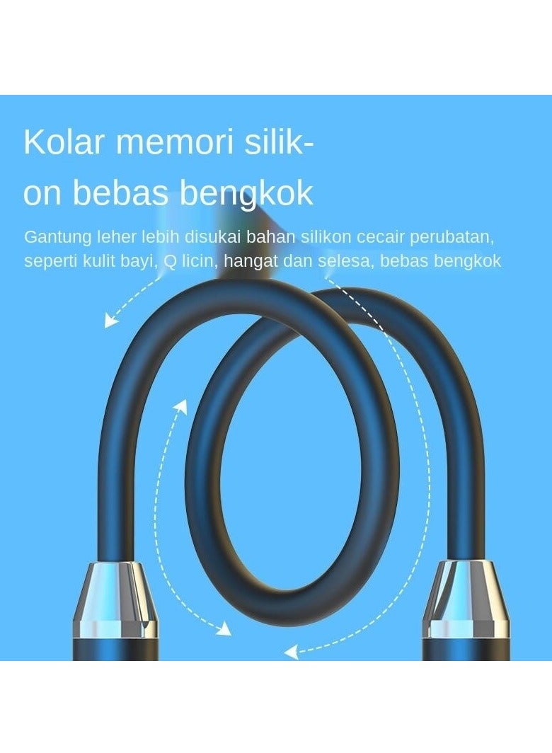 wireless bluetooth headset sports binaural in-ear neck hanging neck headset super long standby battery life black - Image 3