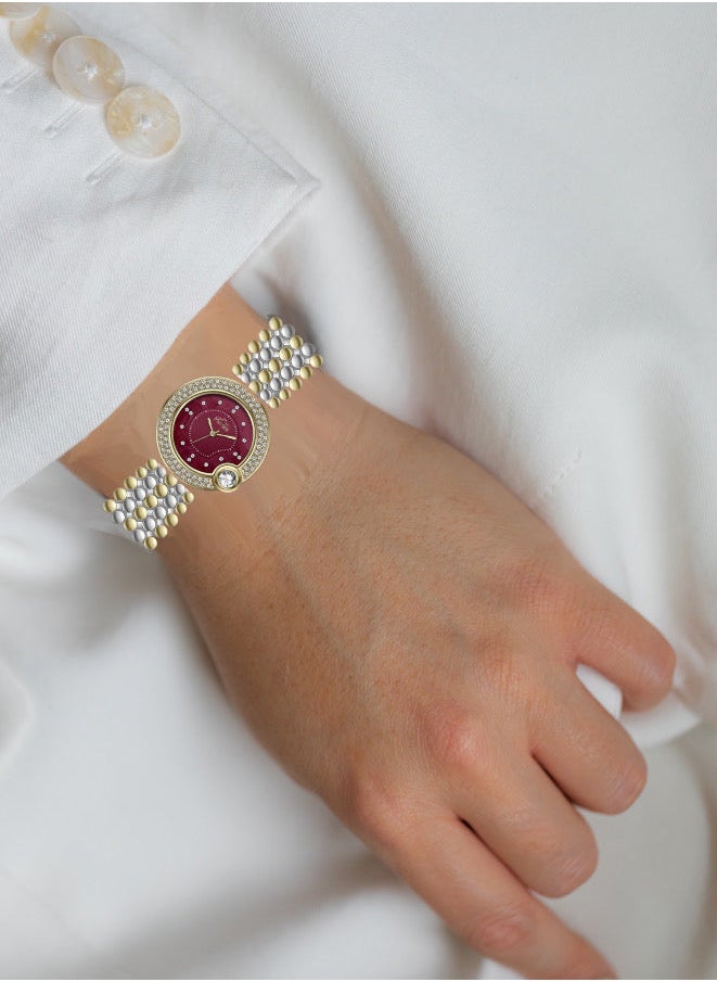 MARTINI - Embellished Circle Red Dial Analog Watch - Image 1