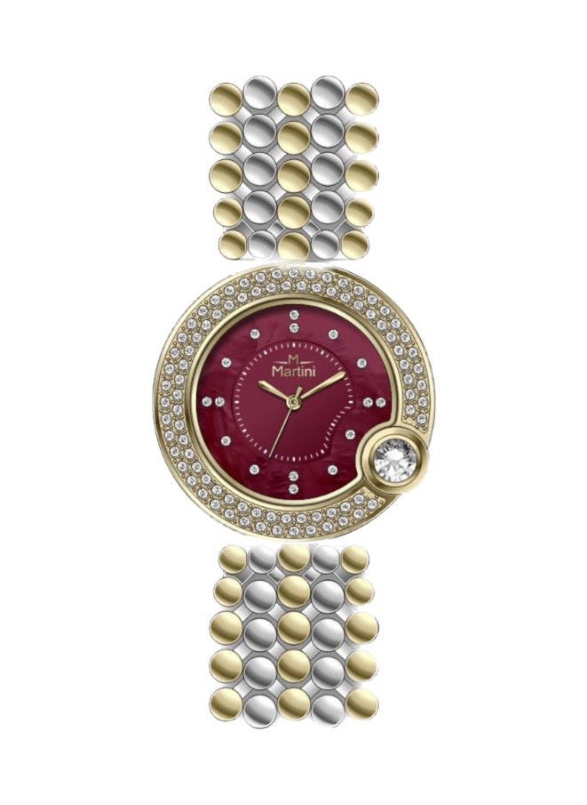 MARTINI - Embellished Circle Red Dial Analog Watch - Image 1