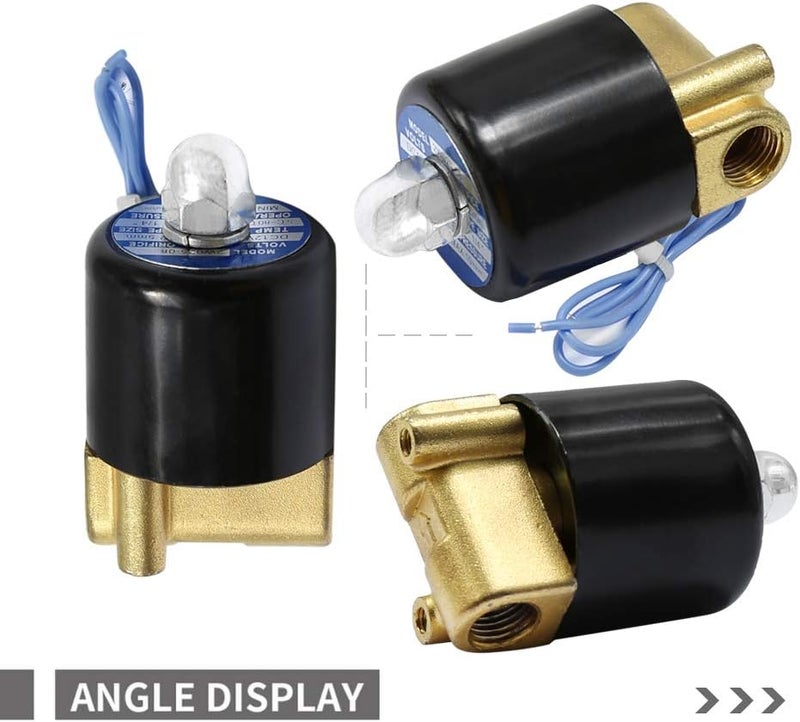 MDEOOSKY صمام كهربائي ميديوسكي DC12V 1/4" للتحكم في الماء والهواء والغاز والديزل - صمام هواء كهربائي ثنائي الاتجاه مغلق عادة - Image 5