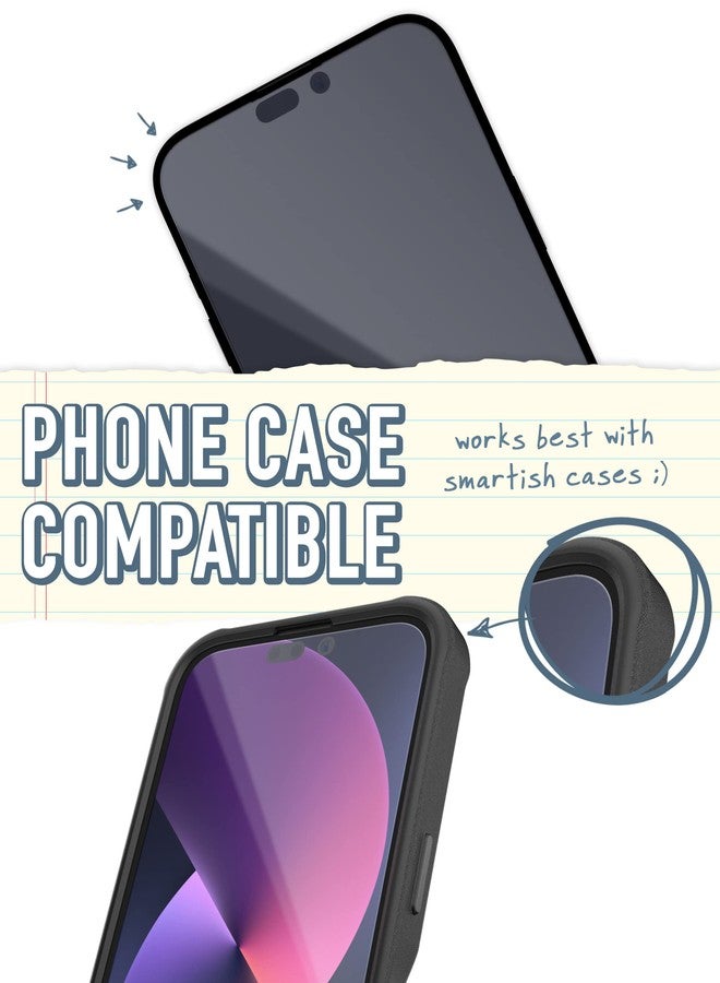 Smartish® 2-Pack Tempered Glass Screen Protector for iPhone 14 Pro Max - Tuff Sheet - Easy Install Frame [Scratch Resistant] Case-Friendly - Dynamic Island Compatible - Clear 2-Pack - Image 5