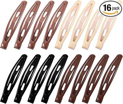 YUXIANLB Hair Clip Snap Barrettes For Women 16PCS Metal Clips Non Slip Barrettes Cute Hair Accessories MultiColored Head Clip Waterdrop Hairpin Solid Candy Color For Thick And Thin Fine All Hairstyle - Image 1