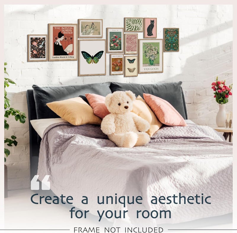 97 Decor 97 ديكور جدار انتقائي قديم - ديكور رجعي ماكسيماليست، ديكور منزل انتقائي حديث، مطبوعات جدار بوهيمية ملونة لغرفة النوم والسكن (غير مؤطرة) - Image 3