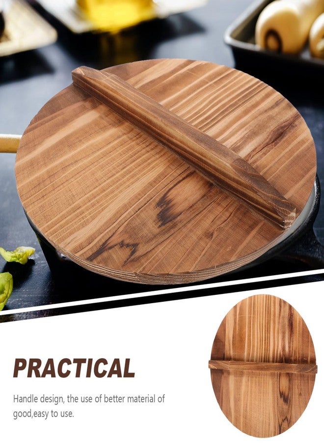 Hemoton 11.02 Inch Wooden Pot Lid Anti-Scalding Kitchen Cover with Handle Wood Lid for Wok and Hot Pot Cooking Protection - Image 4