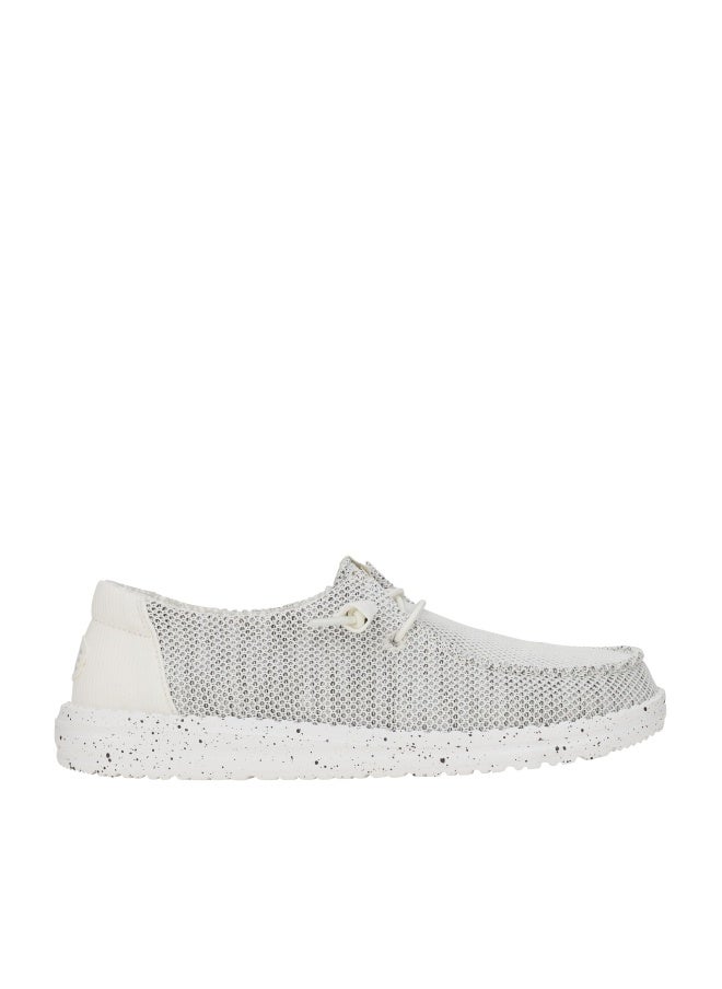 HEYDUDE Wendy Stretch Sox Stone White Size 9, Womenâ€™s Shoes, Slip-on Loafers, Comfortable & Light-Weight - Image 1