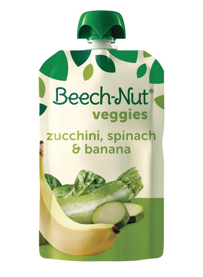 Beech-Nut Baby Food Pouches, Zucchini Spinach & Banana Veggie Puree Baby & Toddler Food, 3.5 oz (12 Pack) - Image 1