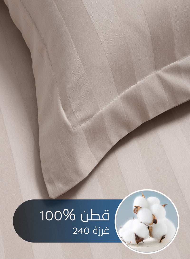 Master Home Textile Cotton Hotel Duvet Cover Sets, Fits 120 cm x 200 cm Size Bed, 4 Pcs Single Size, Hotel Stripe Pattern - Image 4