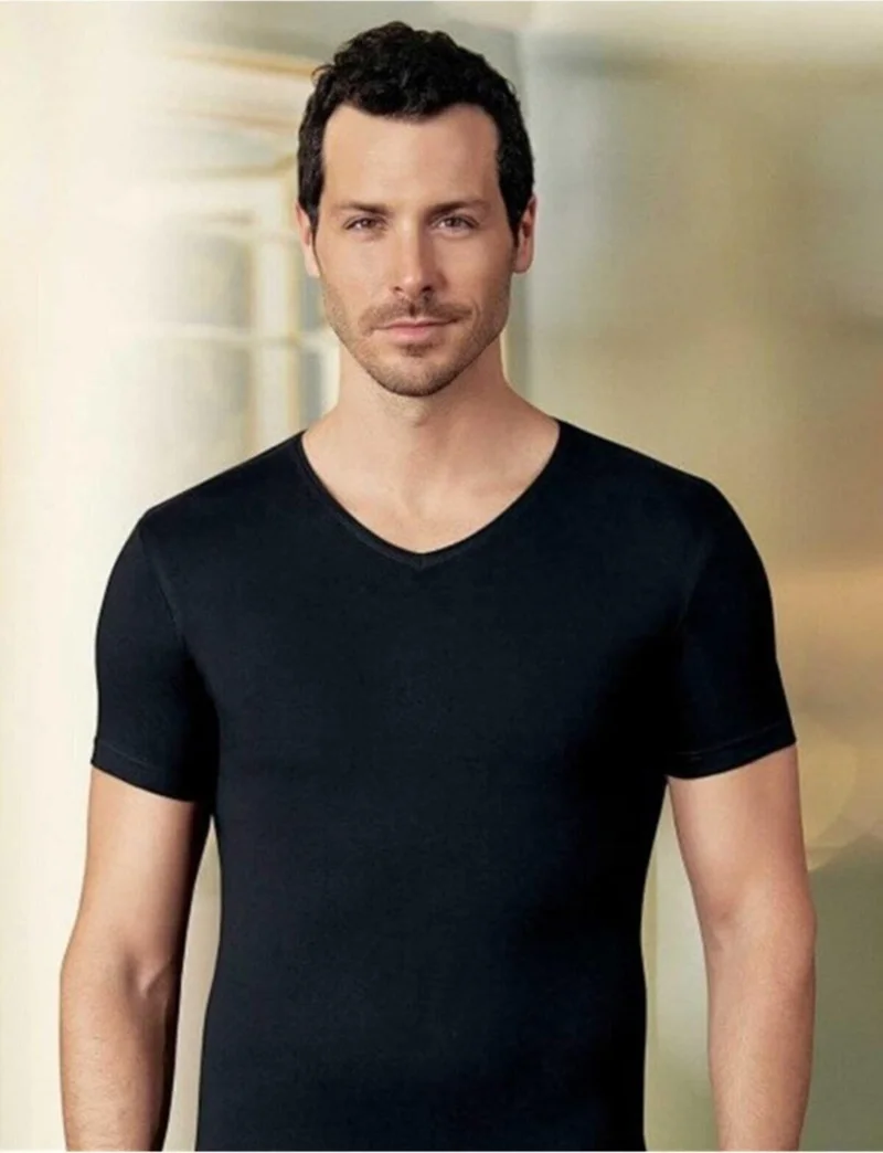 Gümüş Silver Men's V-Neck Sleeve Undershirt 4051 - 6 Pieces