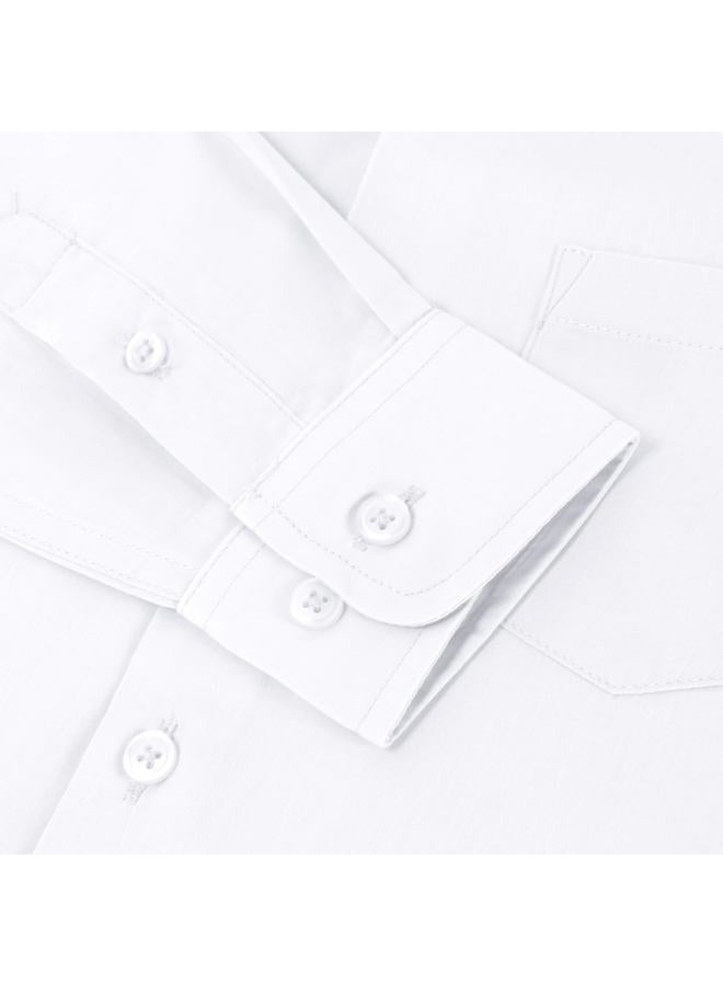 Spring Notion Boys' Long Sleeve Dress Shirt for Boys Kids Toddlers, White, 10 - Image 5