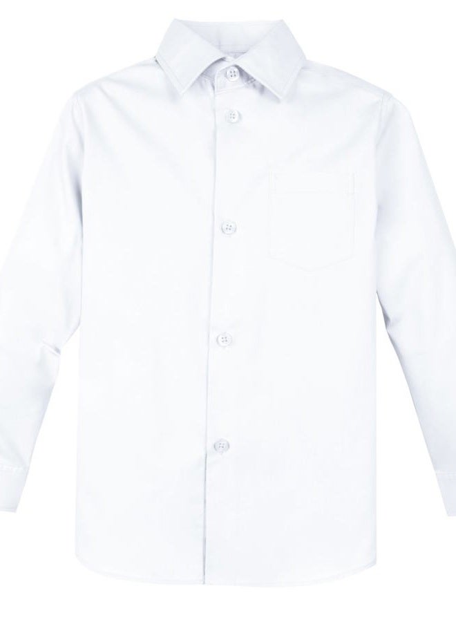 Spring Notion Boys' Long Sleeve Dress Shirt for Boys Kids Toddlers, White, 10 - Image 1