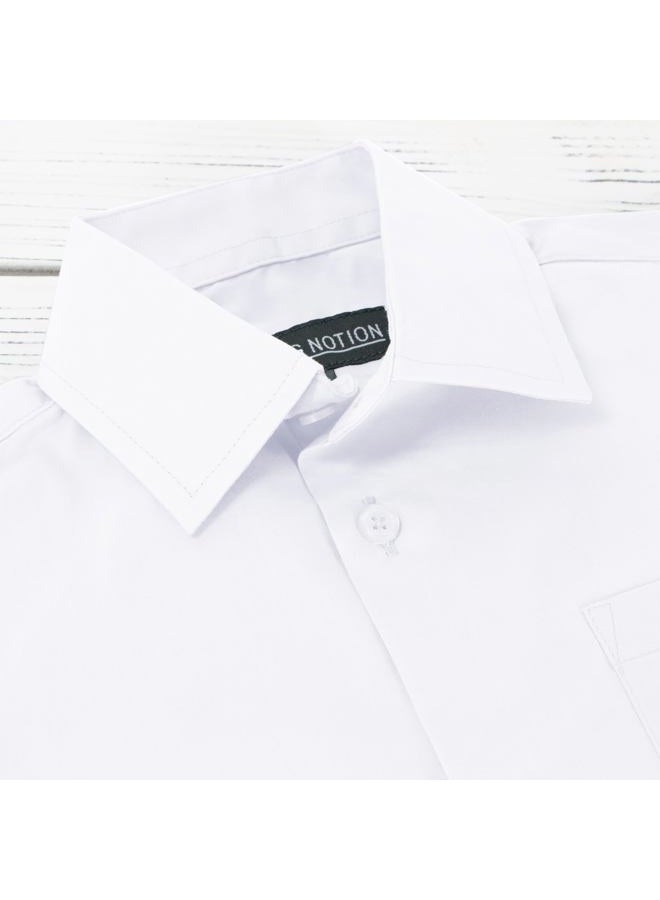 Spring Notion Boys' Long Sleeve Dress Shirt for Boys Kids Toddlers, White, 10 - Image 4