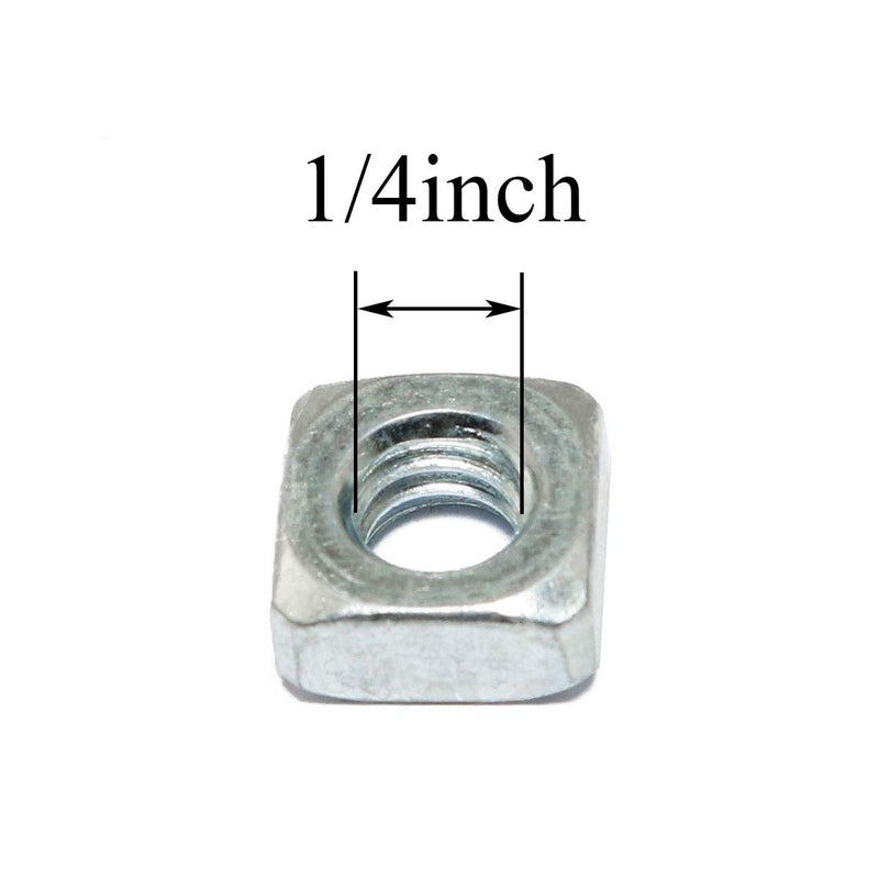 Pro Bamboo Kitchen 30pcs Galvanized Square Nut 1/4"-20 Carbon Steel Square Nuts for Mechanical Equipment, Electronic Equipment - Image 2