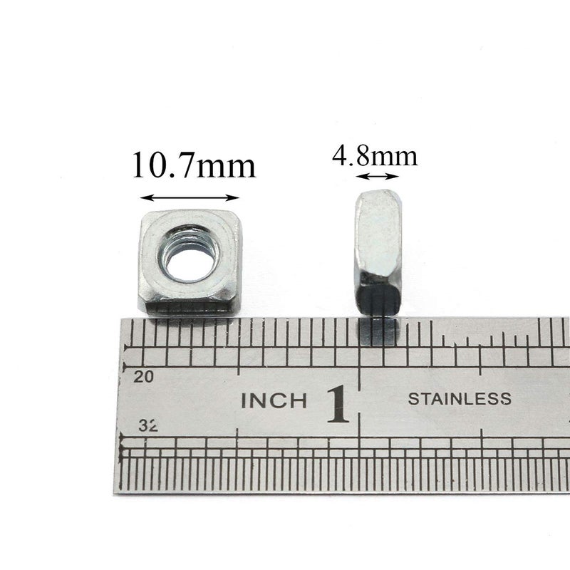 Pro Bamboo Kitchen 30pcs Galvanized Square Nut 1/4"-20 Carbon Steel Square Nuts for Mechanical Equipment, Electronic Equipment - Image 3