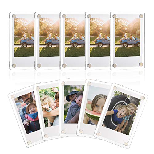 ONE WALL Acrylic Fridge Magnetic Frame, Double Sided Photo Refrigerator Magnet Picture Frame for Fujifilm Instax Mini, 2.36 x 3.54 Inch, Pack of 10 - Image 1