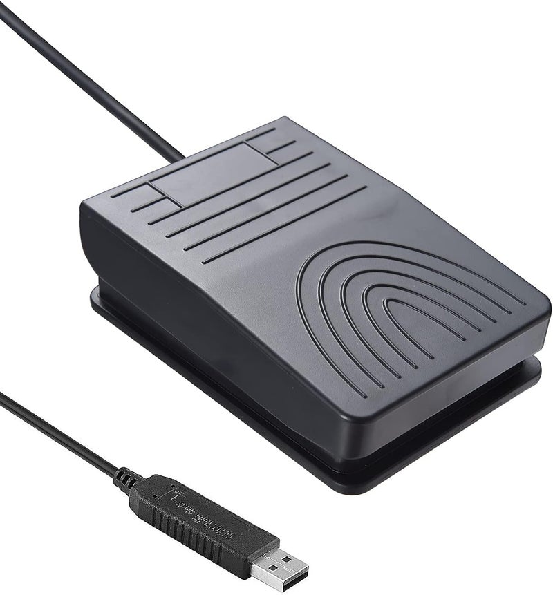 Excefore USB Foot Pedal Switch, Video Game PC Hands Free Footswitch One Key Control Program Computer Mouse Keyboard HID with 2m Cable, for Transcription, Push to talk, Zoom, Streaming, Gaming(Black) - Image 1