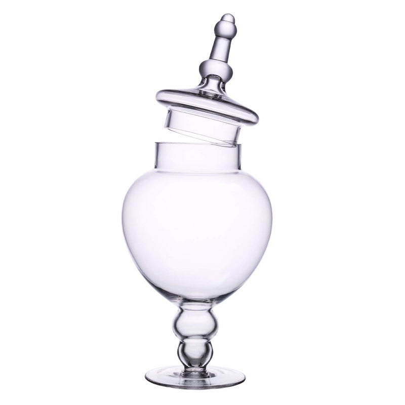 Diamond Star Clear Glass Apothecary Jars, Diamond Star Large Candy Buffet Display, Elegant Storage Jar, Decorative Wedding Candy Organizer Canisters (Height: 15.5" Body: 6.5"; 64 FL.OZ) - Image 3