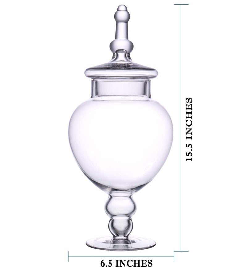 Diamond Star Clear Glass Apothecary Jars, Diamond Star Large Candy Buffet Display, Elegant Storage Jar, Decorative Wedding Candy Organizer Canisters (Height: 15.5" Body: 6.5"; 64 FL.OZ) - Image 5