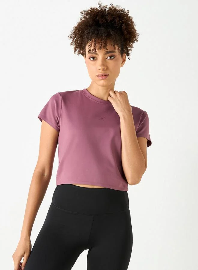 ADOT by Splash Crew Neck Crop T-shirt with Short Sleeves