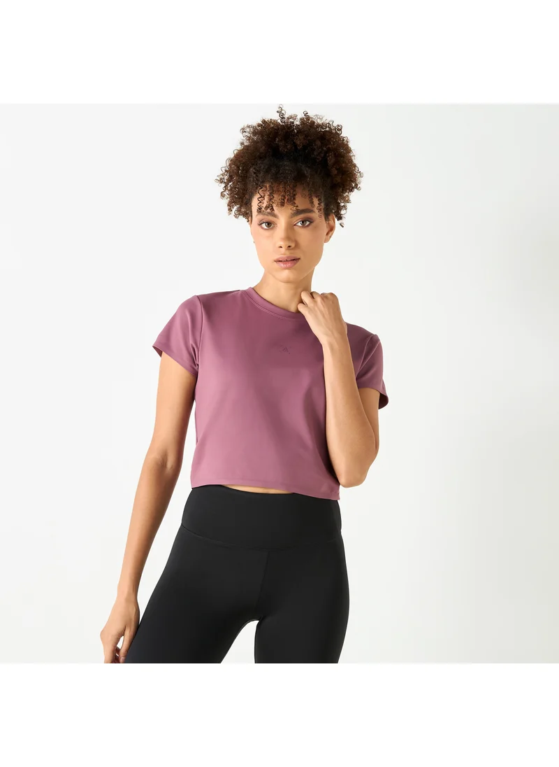 ADOT by Splash Crew Neck Crop T-shirt with Short Sleeves