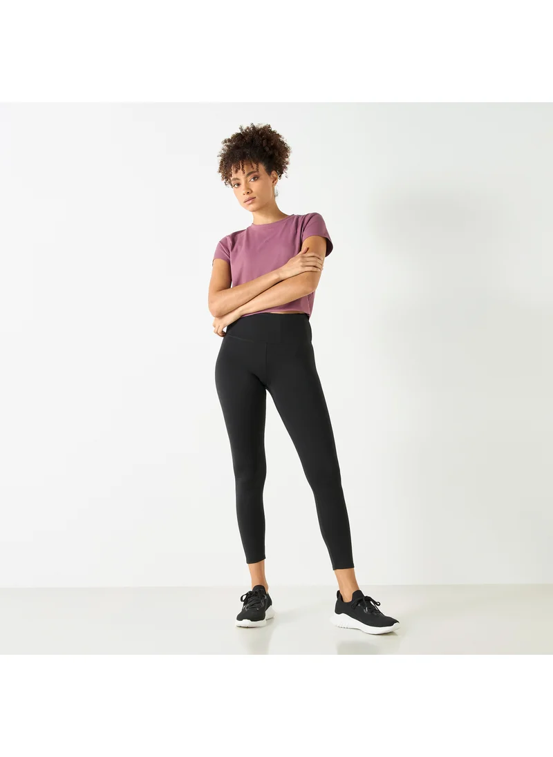 ADOT by Splash Crew Neck Crop T-shirt with Short Sleeves