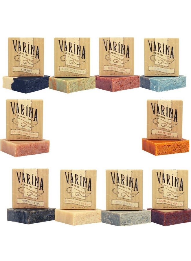 Varina Natural Soap Mens Variety Bar Soap Gentle Cleansing For Sensitive Skin Fresh 10 Pack Experience Healthy Skin Handmade Soap - Image 1
