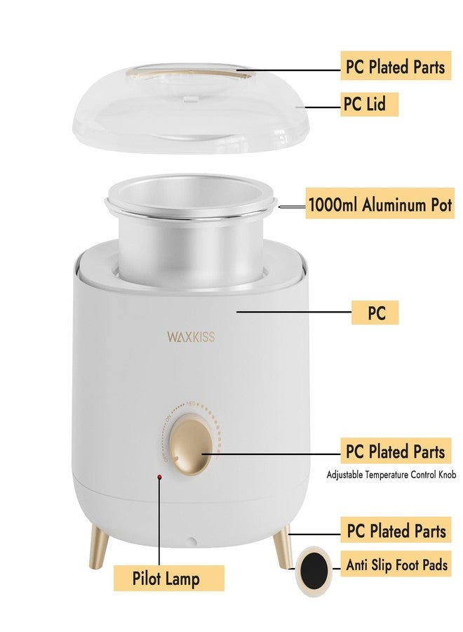 Wax Bear Large-Capacity Wax Warmer for Hair Removal - 1000 ml Wax Heater with Adjustable Temperature Control, Ideal for Salon & At-Home Use (White) - Image 5