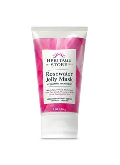 Heritage Store HERITAGE STORE Rosewater Jelly Facial Mask - Hydrating Treatment for Dry Combination Skin, Gel Face Mask Locks in Moisture w/ Hyaluronic Acid and Rose Complex, Hypoallergenic, Vegan, Cruelty Free, 2oz  - Image 1