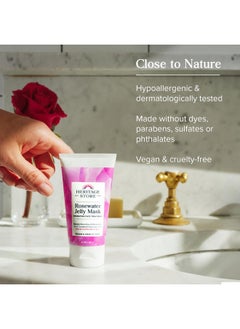 Heritage Store HERITAGE STORE Rosewater Jelly Facial Mask - Hydrating Treatment for Dry Combination Skin, Gel Face Mask Locks in Moisture w/ Hyaluronic Acid and Rose Complex, Hypoallergenic, Vegan, Cruelty Free, 2oz  - Image 3